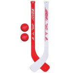 Franklin Sports Detroit Red Wings NHL Mini Hockey Stick Set - NHL Team Knee Hockey Stick and Ball Set - Two Players - Great Toy for Kids