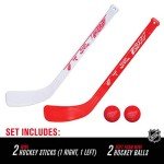 Franklin Sports Detroit Red Wings NHL Mini Hockey Stick Set - NHL Team Knee Hockey Stick and Ball Set - Two Players - Great Toy for Kids