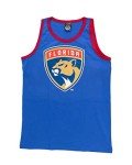 Calhoun NHL Mens Florida Panthers Team Logo Contrast Trim Tank Top (Large)