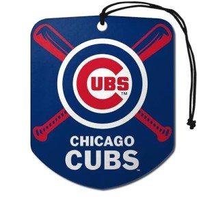 FANMATS 61544 MLB Chicago Cubs Hanging Car Air Freshener, 2 Pack, Black Ice Scent, Odor Eliminator, Shield Design with Team Logo