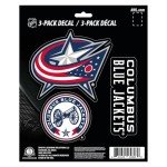 Fanmats NHL Columbus Blue Jackets Team Decal, 3-Pack, Red, One Size