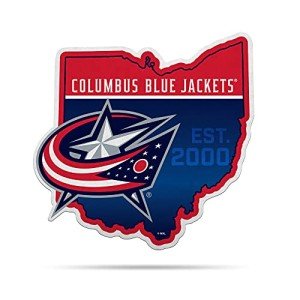Rico Industries NHL Columbus Blue Jackets State Shape Shape Cut Pennant - Home and Living Room Décor - Soft Felt EZ to Hang, 18x0.10x18