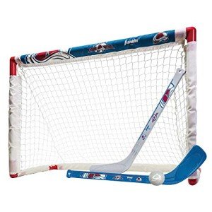 Franklin Sports unisex teen Franklin Sports Colorado Avalanche Mini Hockey Set Knee Hockey Goal Ball 2 Hockey Stick Combo, Colorado Avalanche, 28 x 20 12 US
