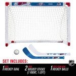 Franklin Sports unisex teen Franklin Sports Colorado Avalanche Mini Hockey Set Knee Hockey Goal Ball 2 Hockey Stick Combo, Colorado Avalanche, 28 x 20 12 US