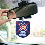 FANMATS 61544 MLB Chicago Cubs Hanging Car Air Freshener, 2 Pack, Black Ice Scent, Odor Eliminator, Shield Design with Team Logo