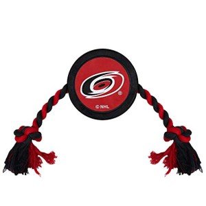 Pets First NHL Carolina Hurricanes Puck Toy for Dogs & Cats. Play Hockey with Your Pet with This Licensed Dog Tough Toy Reward!