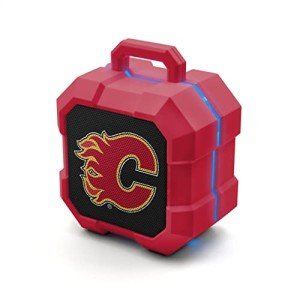 NHL Calgary Flames ShockBox LED Wireless Bluetooth Speaker, Team Color