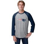 FOCO New England Patriots NFL Mens Gray Big Logo Raglan - L
