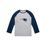 FOCO New England Patriots NFL Mens Gray Big Logo Raglan - L