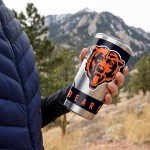 Rico Industries NFL Football Chicago Bears 20oz Stainless Steel Tumbler with Lid - Great For Coffee, Tea, Water or Cocktails