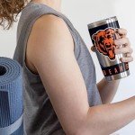 Rico Industries NFL Football Chicago Bears 20oz Stainless Steel Tumbler with Lid - Great For Coffee, Tea, Water or Cocktails