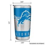 Rico Industries NFL Football Detroit Lions 20oz Stainless Steel Tumbler with Lid - Great For Coffee, Tea, Water or Cocktails