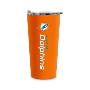 Rico Industries NFL Football Miami Dolphins 18oz Soft Touch, Easy Grip Tumbler