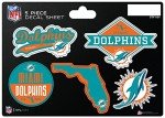Rico Industries NFL Miami Dolphins 5-Piece Die-Cut Decal Sheet
