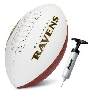 Franklin Sports NFL Baltimore Ravens Autograph Football - Official Size White Panel Souvenir Football for Autographs + Signatures - NFL Team Fan Shop Memorabilia Football for Display