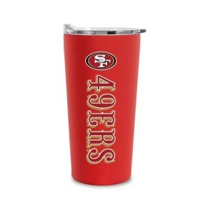 Rico Industries NFL Football San Francisco 49ers 18oz Soft Touch, Easy Grip Tumbler