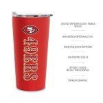 Rico Industries NFL Football San Francisco 49ers 18oz Soft Touch, Easy Grip Tumbler