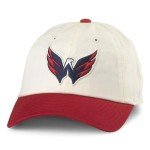 AMERICAN NEEDLE Washington Capitals NHL Blue Line Adjustable Snapback Baseball Hat, Ivory/Red (EM004A-WAC-IRED)