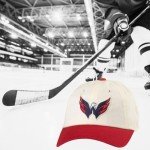 AMERICAN NEEDLE Washington Capitals NHL Blue Line Adjustable Snapback Baseball Hat, Ivory/Red (EM004A-WAC-IRED)