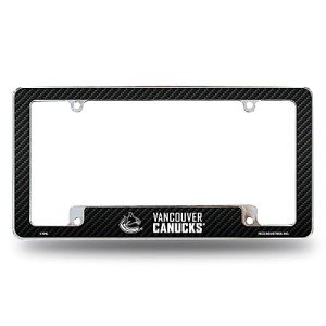 Rico Industries NHL Vancouver Canucks Black 12" x 6" Chrome All Over Automotive License Plate Frame for Car/Truck/SUV