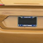 Rico Industries NHL Bling Chrome License Plate Frame with Glitter Accent, Tampa Bay Lightning