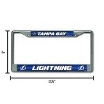 Rico Industries NHL Bling Chrome License Plate Frame with Glitter Accent, Tampa Bay Lightning