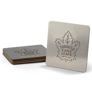 YouTheFan NHL Toronto Maple Leafs Boaster Stainless Steel Coaster Set of 4 , 4" x 4"
