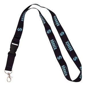 Desert Cactus Seattle Kraken Lanyard NHL National Hockey League Car Keys ID Badge Holder Keychain Detachable Breakaway Snap Buckle (Lanyard 2 - Dark Blue)