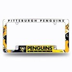 Rico Industries NHL Pittsburgh Penguins Primary 12" x 6" Chrome All Over Automotive License Plate Frame for Car/Truck/SUV