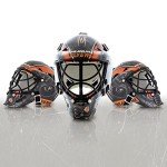 Franklin Sports Philadelphia Flyers NHL Team Logo Mini Hockey Goalie Mask with Case - Collectible Goalie Mask with Official NHL Logos and Colors