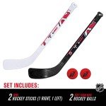 Franklin Sports New Jersey Devils NHL Mini Hockey Stick Set - NHL Team Knee Hockey Stick and Ball Set - Two Players - Great Toy for Kids