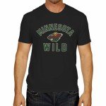 Wright & Ditson NHL Adult Game Day Unisex T-Shirt - 100% Cotton - Tagless Hockey Tee - Short Sleeve - Comfortable and Lightweight (Minnesota Wild - Black, Large)