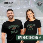 Wright & Ditson NHL Adult Game Day Unisex T-Shirt - 100% Cotton - Tagless Hockey Tee - Short Sleeve - Comfortable and Lightweight (Minnesota Wild - Black, Large)