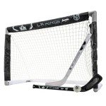 Franklin Sports Los Angeles Kings Mini Hockey Set - Knee Hockey Goal, Ball, & 2 Hockey Stick Combo Set - Mini Goal Net - NHL Official Hockey Set , 28" x 20" x 12"