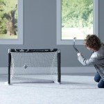 Franklin Sports Los Angeles Kings Mini Hockey Set - Knee Hockey Goal, Ball, & 2 Hockey Stick Combo Set - Mini Goal Net - NHL Official Hockey Set , 28" x 20" x 12"