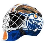Franklin Sports Edmonton Oilers Goalie Mask - Team Graphic Goalie Face Mask - GFM1500 Only for Ball & Street - NHL Official Licensed Product