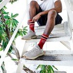 For Bare Feet NHL Detroit Red Wings 4 Stripe Deuce Crew Sock Team Color LARGE