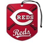 FANMATS 61546 MLB Cincinnati Reds Hanging Car Air Freshener, 2 Pack, Black Ice Scent, Odor Eliminator, Shield Design with Team Logo