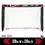 Franklin Sports Carolina Hurricanes Mini Hockey Set - Knee Hockey Goal, Ball, & 2 Hockey Stick Combo Set - Mini Goal Net - NHL Official Hockey Set, 28" x 20" x 12"