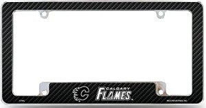 Rico Industries NHL Calgary Flames Black 12" x 6" Chrome All Over Automotive License Plate Frame for Car/Truck/SUV
