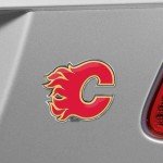 FANMATS 60480 Calgary Flames Heavy Duty Aluminum Embossed Color Emblem, Auto Emblem Decal
