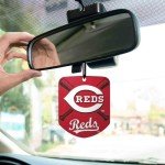 FANMATS 61546 MLB Cincinnati Reds Hanging Car Air Freshener, 2 Pack, Black Ice Scent, Odor Eliminator, Shield Design with Team Logo