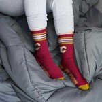 For Bare Feet NHL Calgary Flames 4 Stripe Deuce Crew Sock Team Color YOUTH