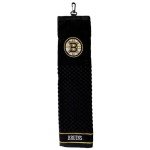 Team Golf NHL Boston Bruins Embroidered Golf Towel Embroidered Golf Towel, Checkered Scrubber Design, Embroidered Logo
