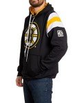 Calhoun NHL Surf & Skate Mens Varsity Retro Style Pullover Hoodie – The Coastal Collection (Large, Boston Bruins)