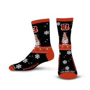 For Bare Feet NFL CINCINNATI BENGALS Holiday Sweater Gnome Team Colors Large