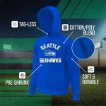Team Fan Apparel NFL Adult Unisex Retro Gameday Ultra Soft Fleece Hooded Sweatshirt, Officially Licensed Football Hoodie (Seattle Seahawks - Royal, Large)