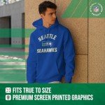 Team Fan Apparel NFL Adult Unisex Retro Gameday Ultra Soft Fleece Hooded Sweatshirt, Officially Licensed Football Hoodie (Seattle Seahawks - Royal, Large)