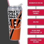 Rico Industries NFL Football Cincinnati Bengals 24oz Acrylic Tumbler with Hinged Lid