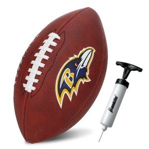 Franklin Sports NFL Baltimore Ravens Football - Youth Junior Size Football for Kids - Official NFL Team Logo + Colors Youth Ball - Kids Fan Shop Ball